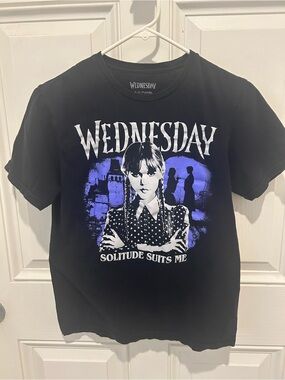 Wednesday Black Graphic Tee - Solitude Suits Me